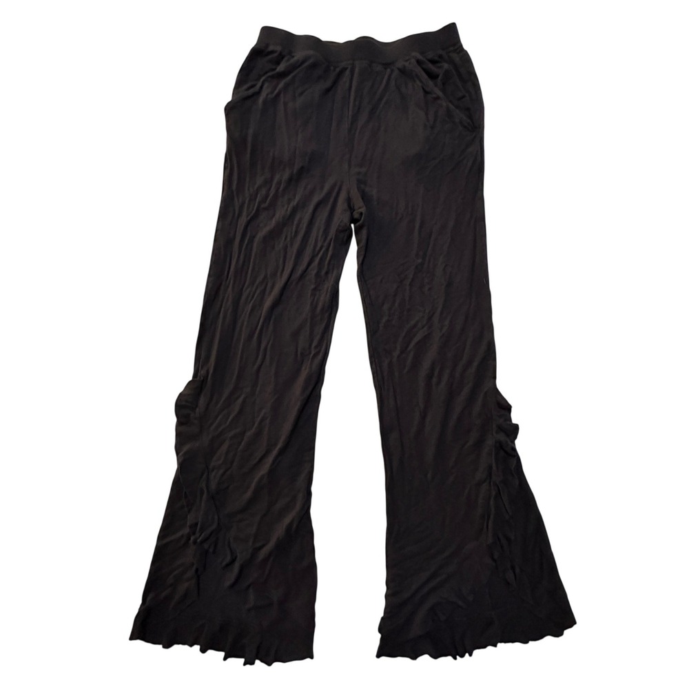 Matilda Jane Black Ruffle Flare Pants Womens S Junior 16 Whimsigoth Boho Lounge